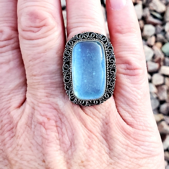 New Dichroic Glass 925 Silver Ring - Picture 13 of 14